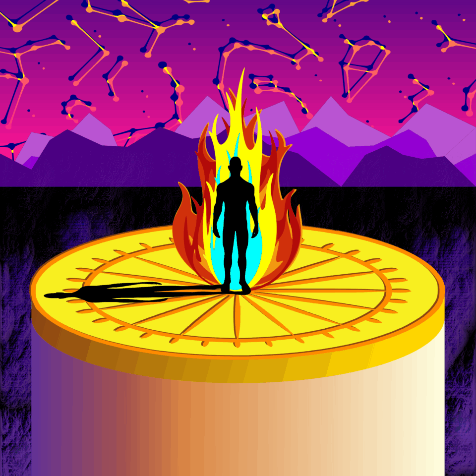 Current image: Count The Hours Cover image (man burning on sundial)