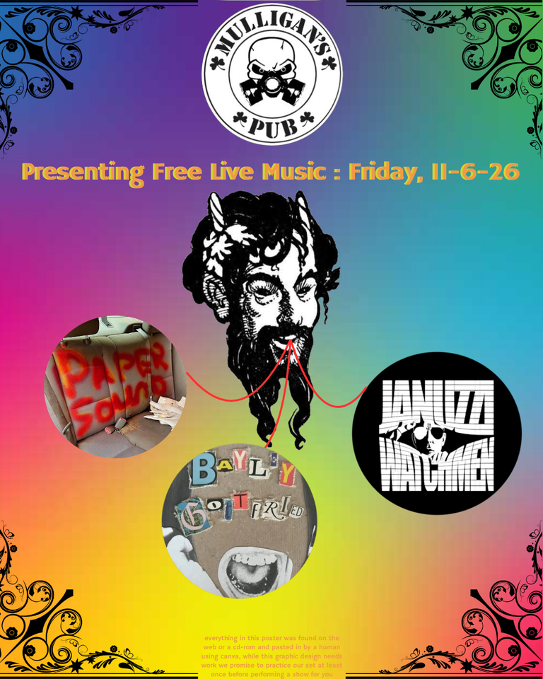 Januzzi Watchmen, Papersound, Bayley Gottfried at Mulligan's Pub 11-6-26